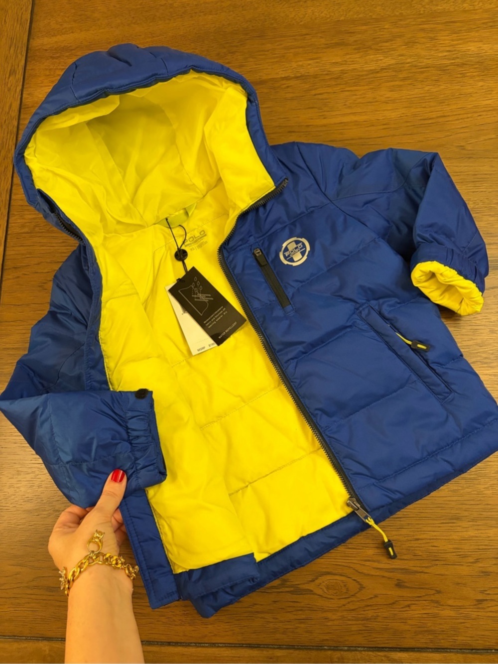 Polo Ralph Lauren Sport Boys Hooded Puffer Jacket Water Resistant XS 4-5 Years